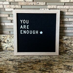 Felt board w/ letters & emojis, black & ash color 10 x 10 inches